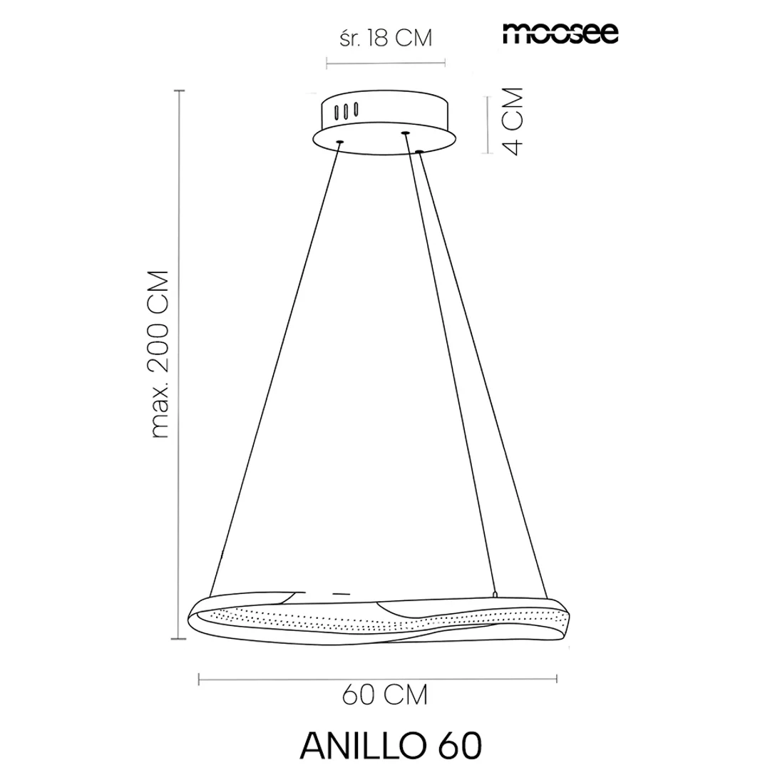 MOOSEE lampa wisząca ANILLO 60 złota — zdjęcie 9