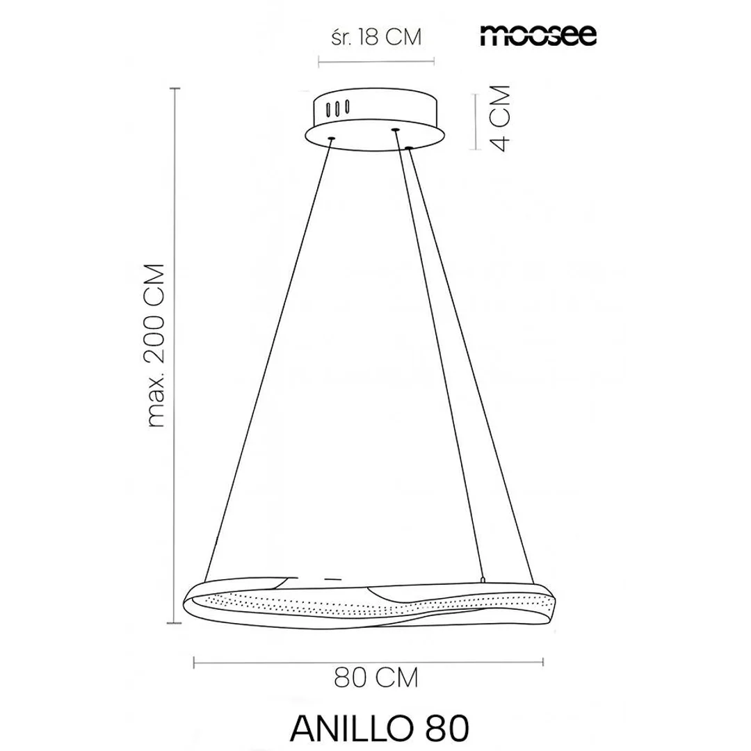 MOOSEE lampa wisząca ANILLO 80 czarny chrom — zdjęcie 7