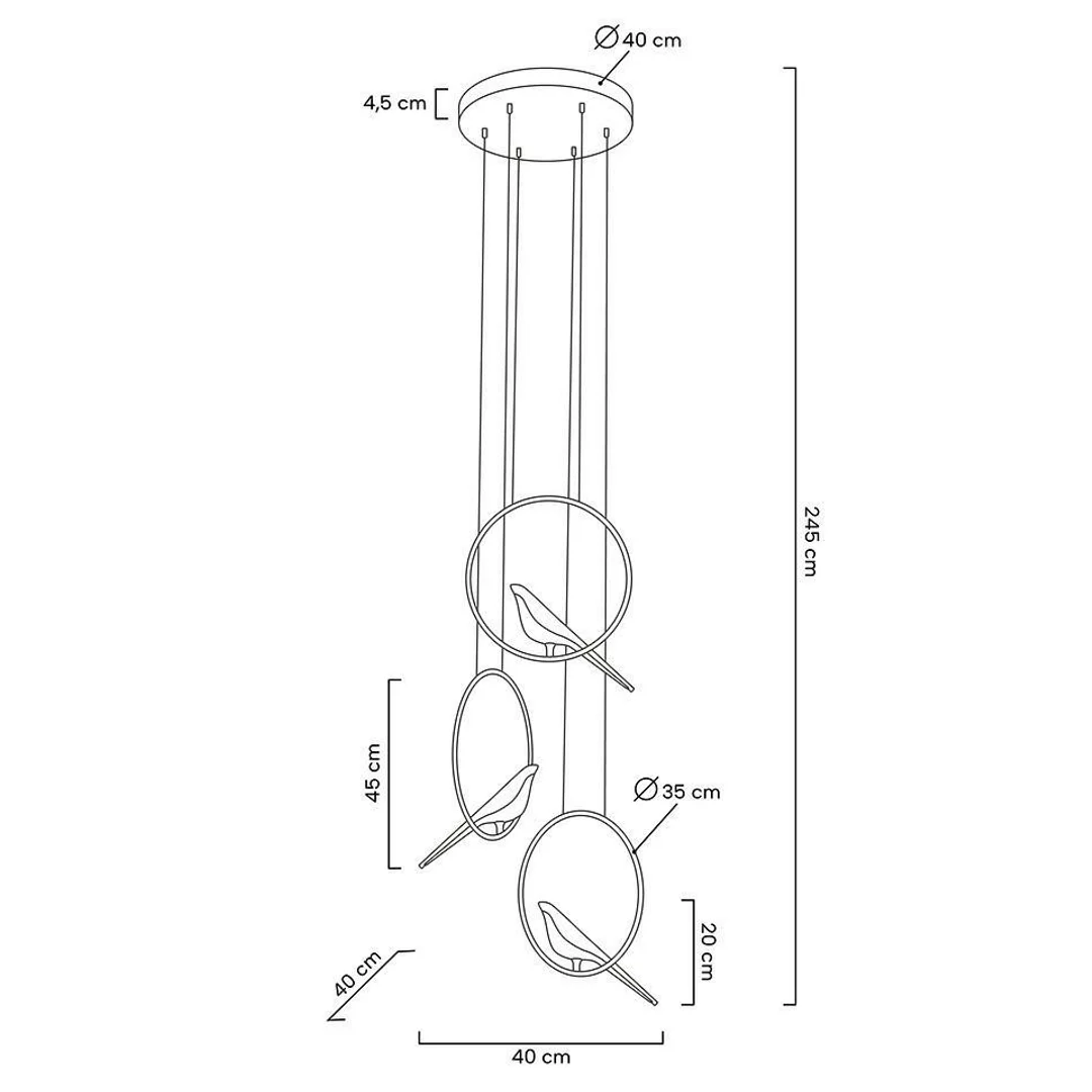 MOOSEE lampa wisząca BIRD DISC złota — zdjęcie 12