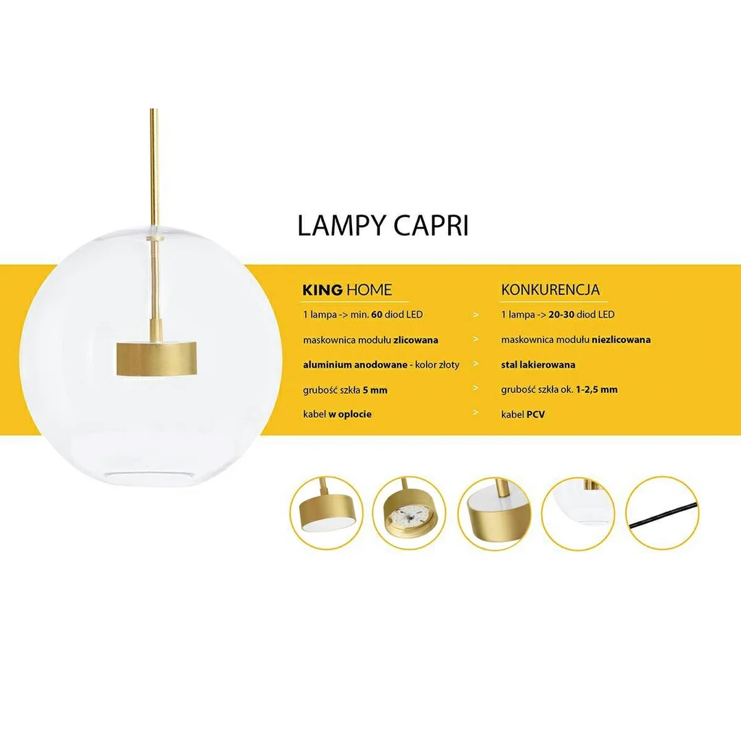 MOOSEE lampa wisząca CAPRI 4 złota — zdjęcie 3