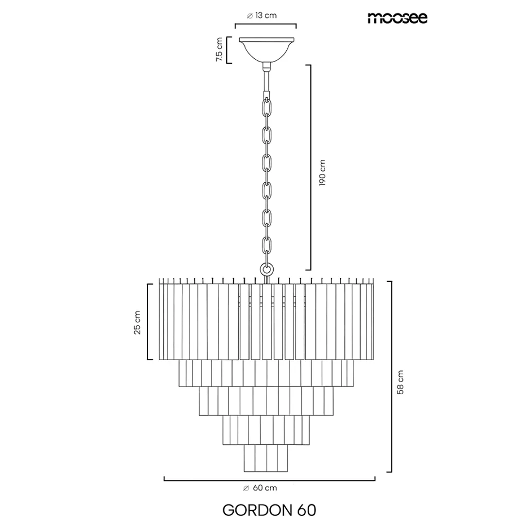 MOOSEE lampa wisząca GORDON 60 złota — zdjęcie 9