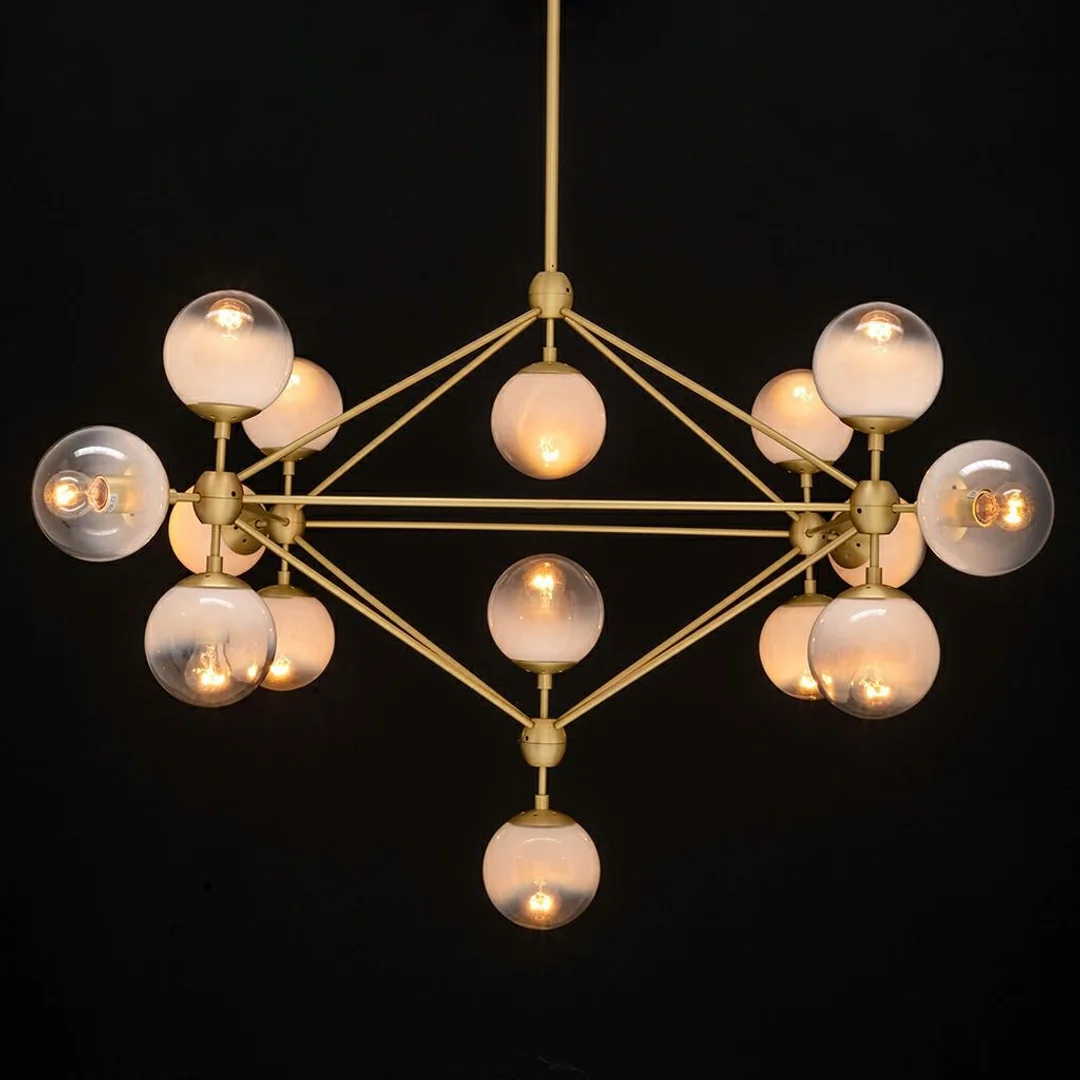 MOOSEE lampa wisząca PLANETARIO 15 GOLD złota - klosze szronione — zdjęcie 6