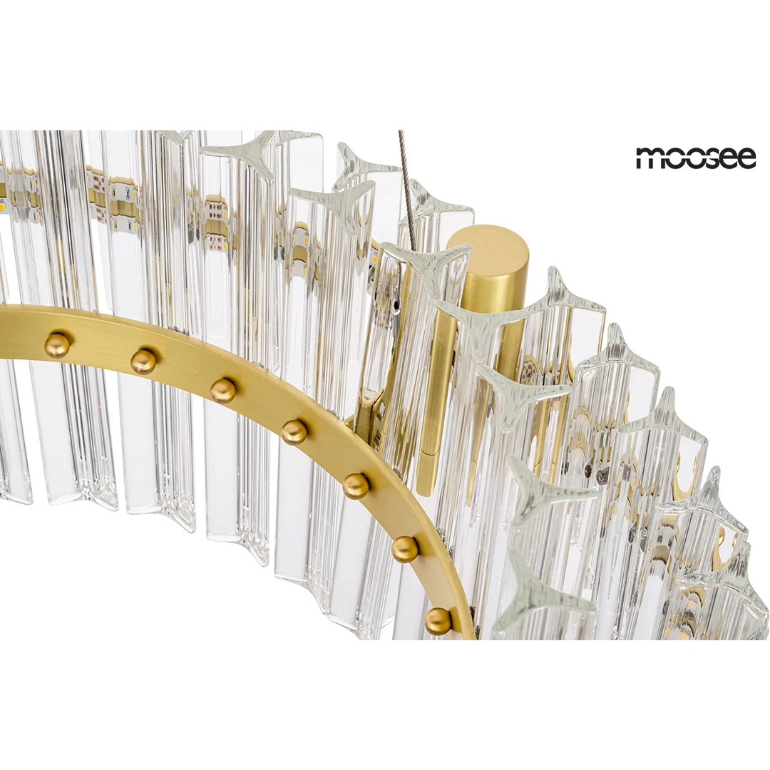 MOOSEE lampa wisząca SATURNUS 47 DUO złota - LED, kryształ, stal szczotkowana — zdjęcie 2