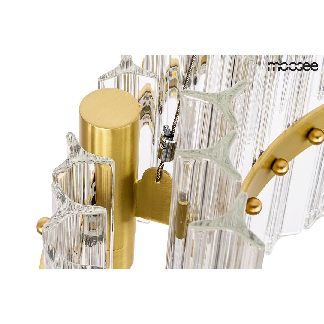 MOOSEE lampa wisząca SATURNUS 47 DUO złota - LED, kryształ, stal szczotkowana — zdjęcie 3