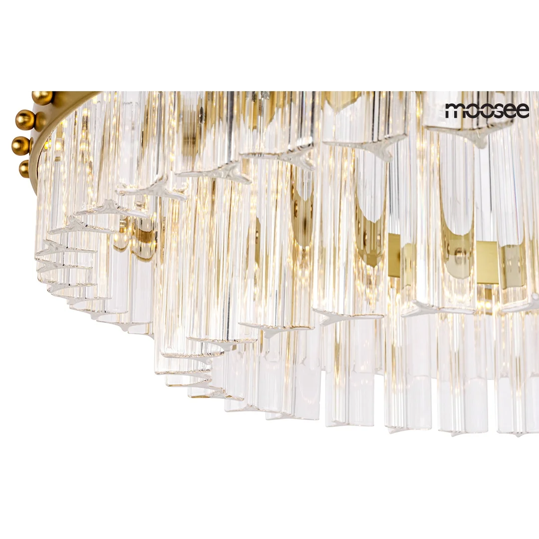 MOOSEE lampa wisząca SATURNUS 47 DUO złota - LED, kryształ, stal szczotkowana — zdjęcie 4