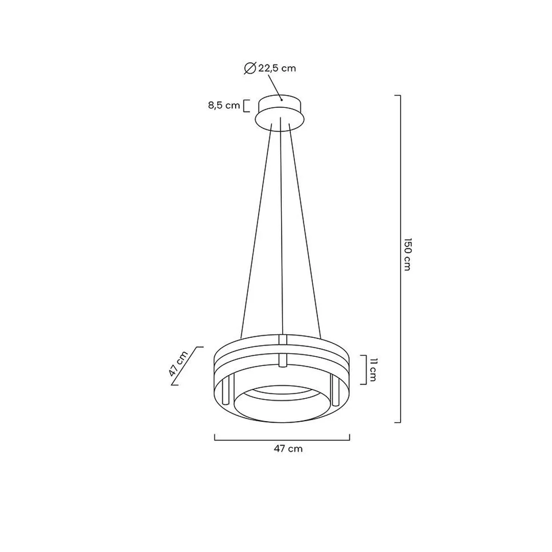 MOOSEE lampa wisząca SATURNUS 47 DUO złota - LED, kryształ, stal szczotkowana — zdjęcie 8
