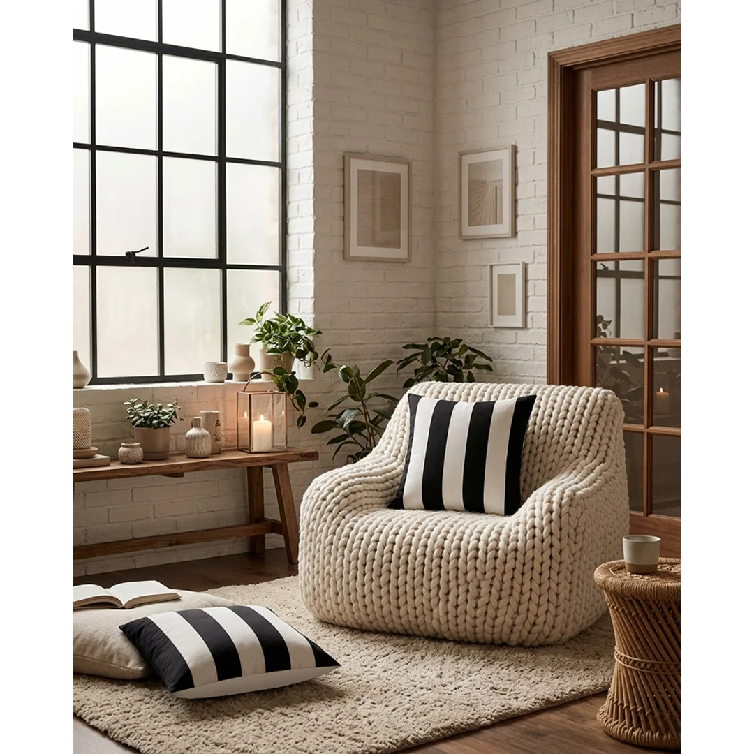 Poduszka dekoracyjna SHP AZURE 45x45 biało-czarna