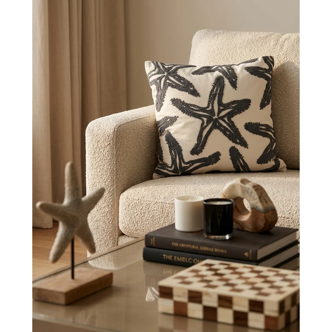 Poduszka dekoracyjna SHP STARFISH 45x45 beżowa / szara — zdjęcie 4