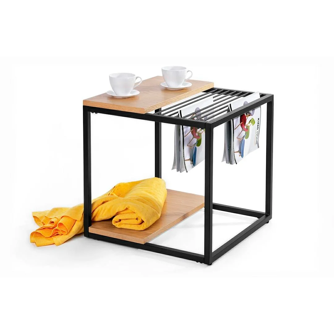 Stolik GALLER dąb - gazetnik, MDF, metal — zdjęcie 9