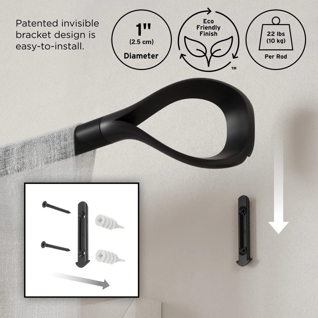 UMBRA karnisz LOOP 1 107 - 305 cm czarny — zdjęcie 5