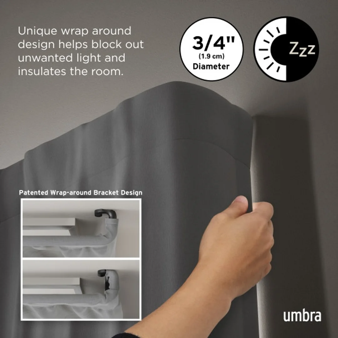 UMBRA karnisz TWILIGHT 76 - 213 cm czarny mat — zdjęcie 4