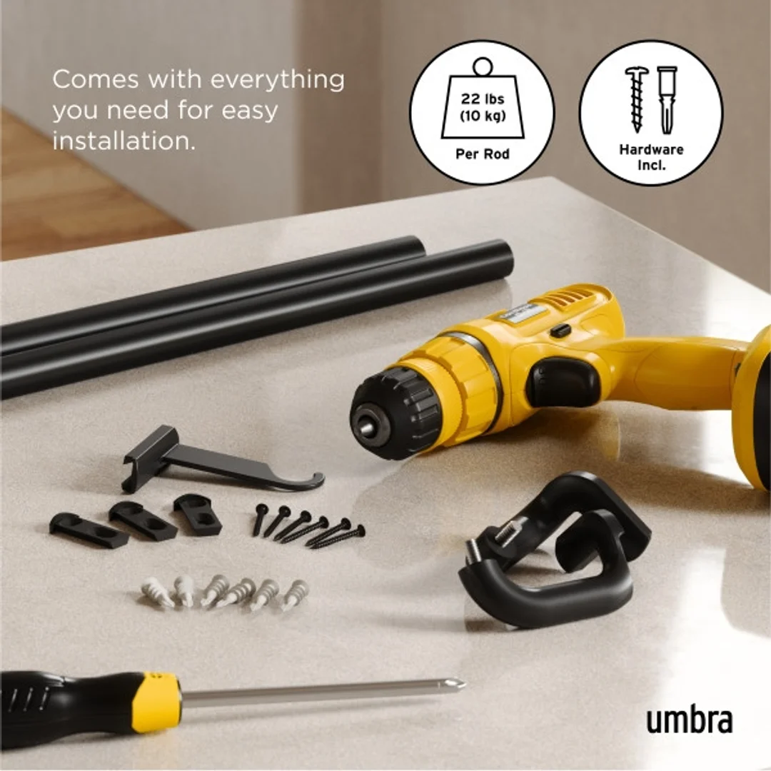 UMBRA karnisz TWILIGHT 76 - 213 cm czarny mat — zdjęcie 5