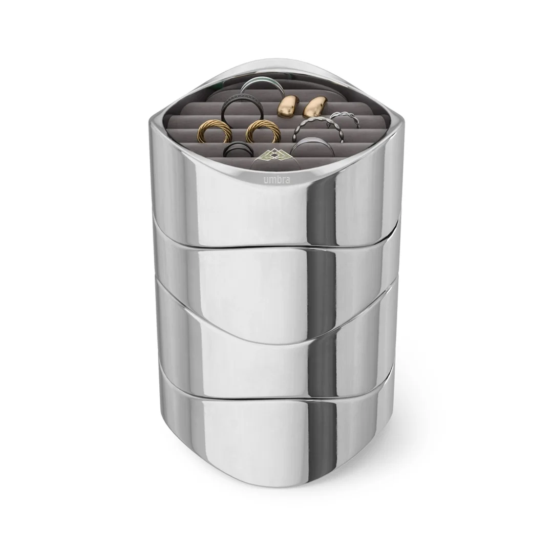 UMBRA organizer na biżuterię WAVY chrom — zdjęcie 5