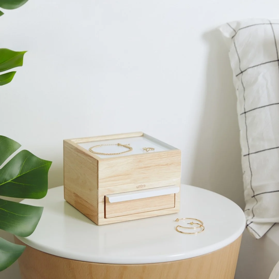 UMBRA pojemnik na biżuterię STOWIT MINI - biały,natural — zdjęcie 3