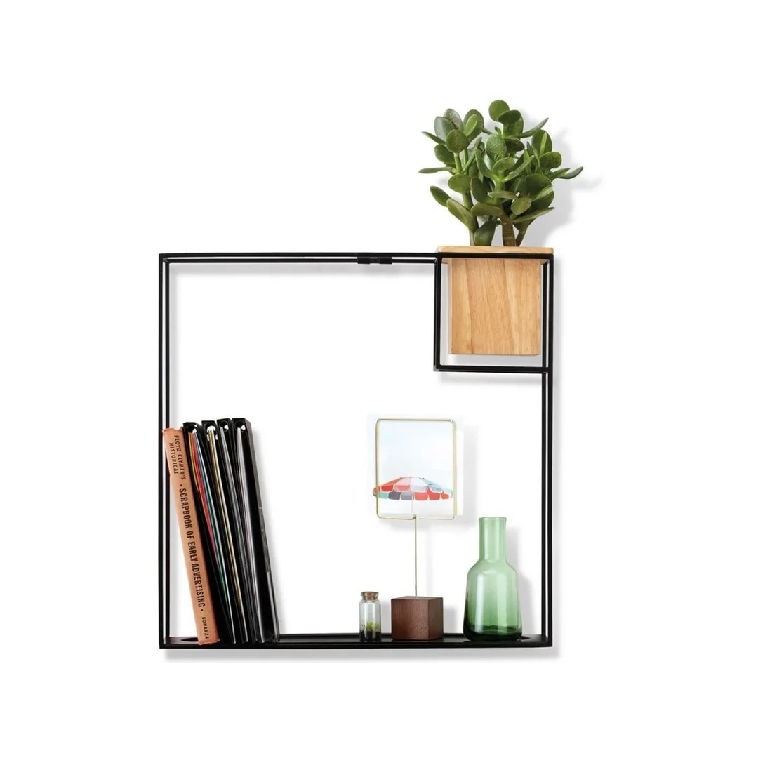 UMBRA półka CUBIST LARGE czarna - metal, drewno — zdjęcie 2