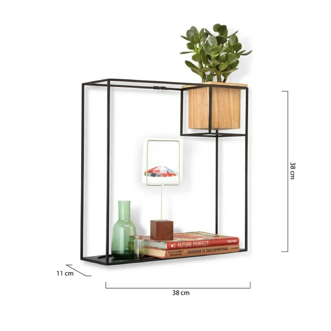 UMBRA półka CUBIST LARGE czarna - metal, drewno — zdjęcie 3