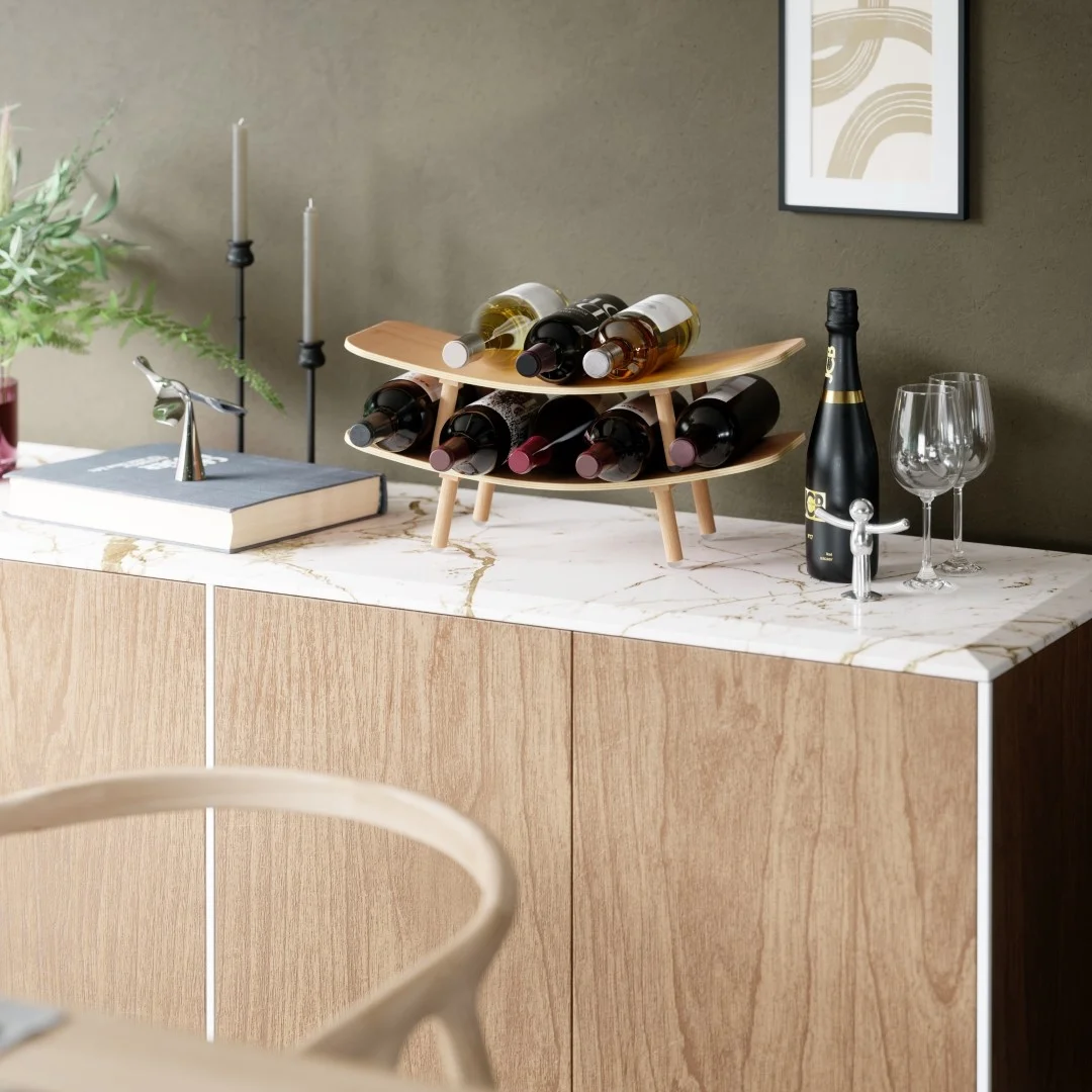 UMBRA stojak na wino VINOLA naturalny — zdjęcie 3