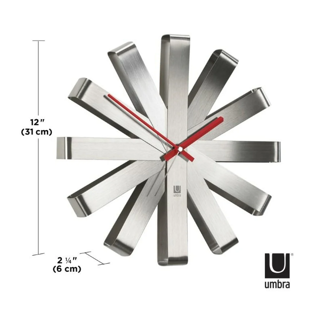 UMBRA zegar RIBBON - stal — zdjęcie 6