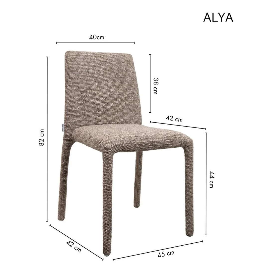 Zestaw 2 krzeseł ALYA brązowy / taupe — zdjęcie 6