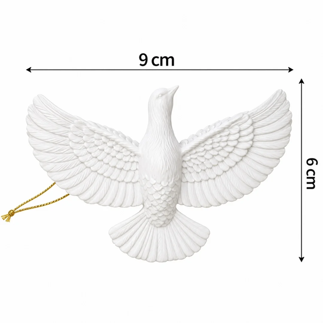 Zestaw 4 ozdób choinkowych / gołąbków SHP TURTLE DOVE — zdjęcie 4