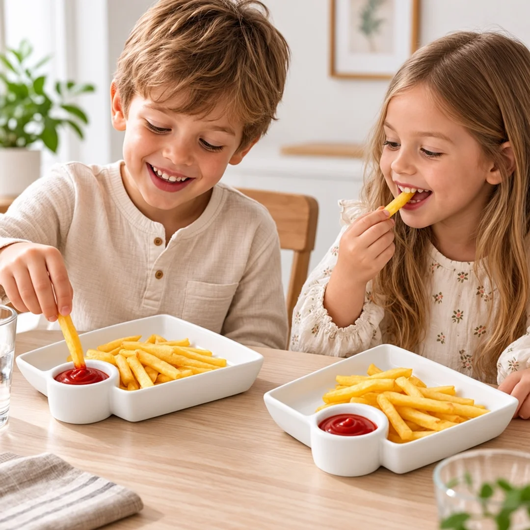 Zestaw 4 talerzyków na przekąski SHP TAPAS biały — zdjęcie 3