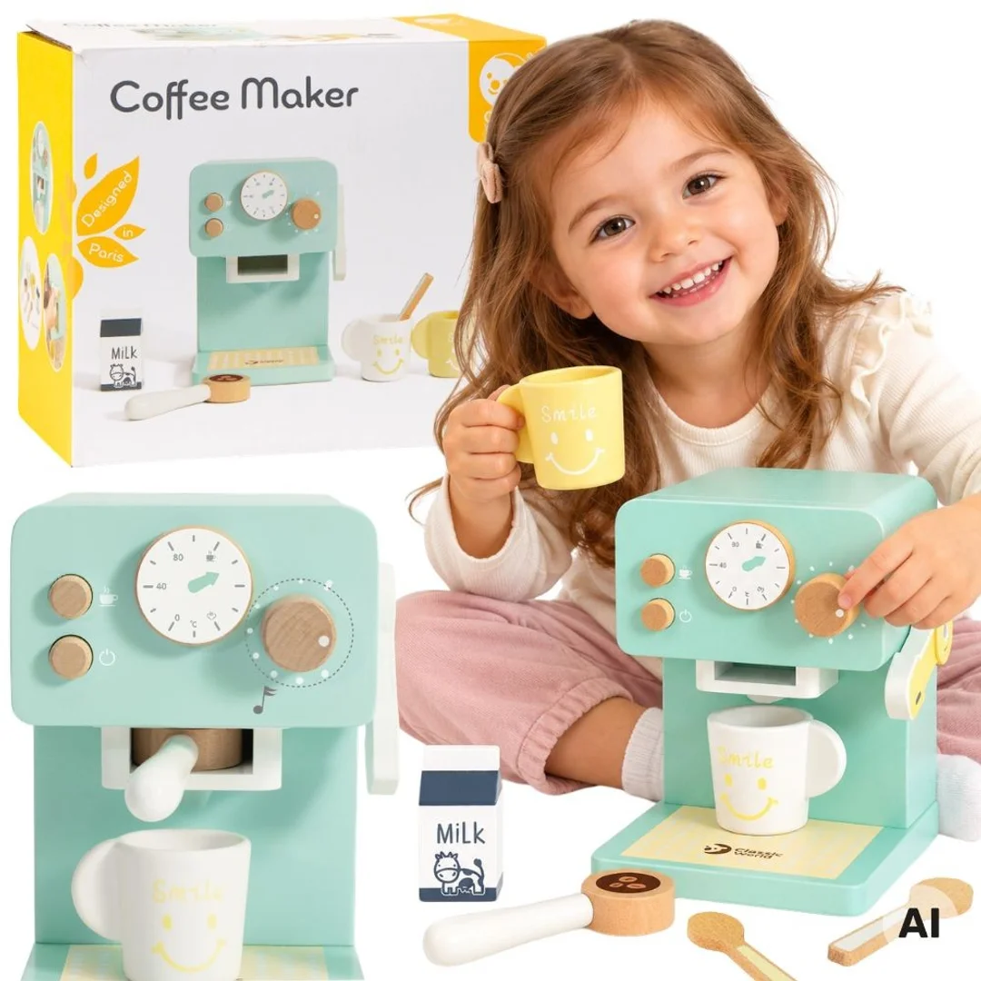 CLASSIC WORLD Ekspres do Kawy Drewniany dla Dzieci Mały Barista
