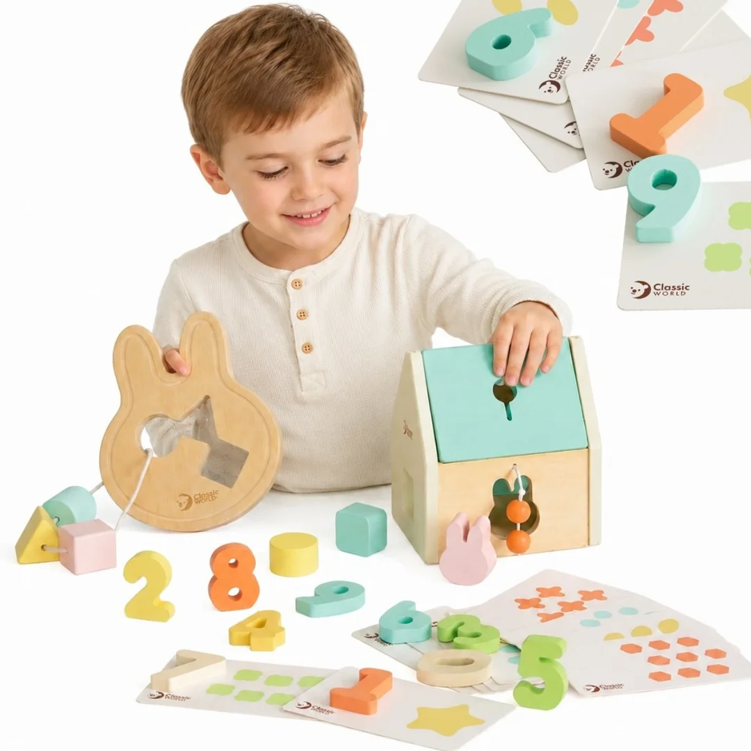 CLASSIC WORLD Pastelowy Zestaw dla Niemowląt Box Pierwsze Zabawki do