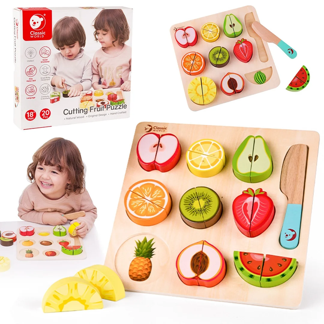 CLASSIC WORLD Zestaw do Krojenia Owoców na Rzepy MONTESSORI