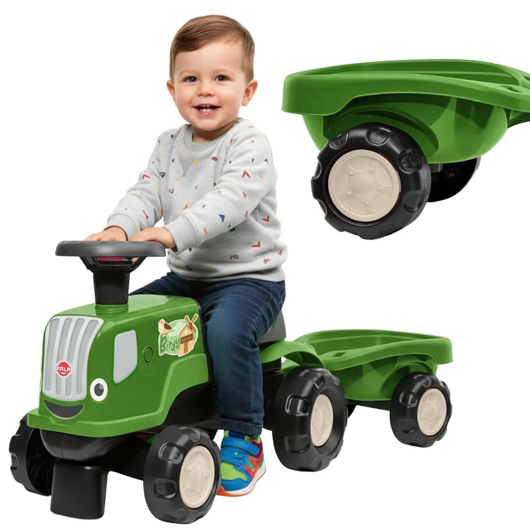 FALK Jeździk Traktor z Przyczepą Birdy Farm