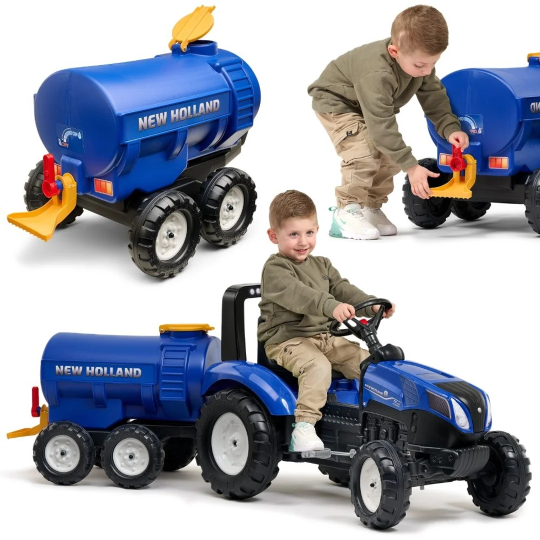 FALK Przyczepa Cysterna Beczkowóz z Kranem New Holland Niebieska