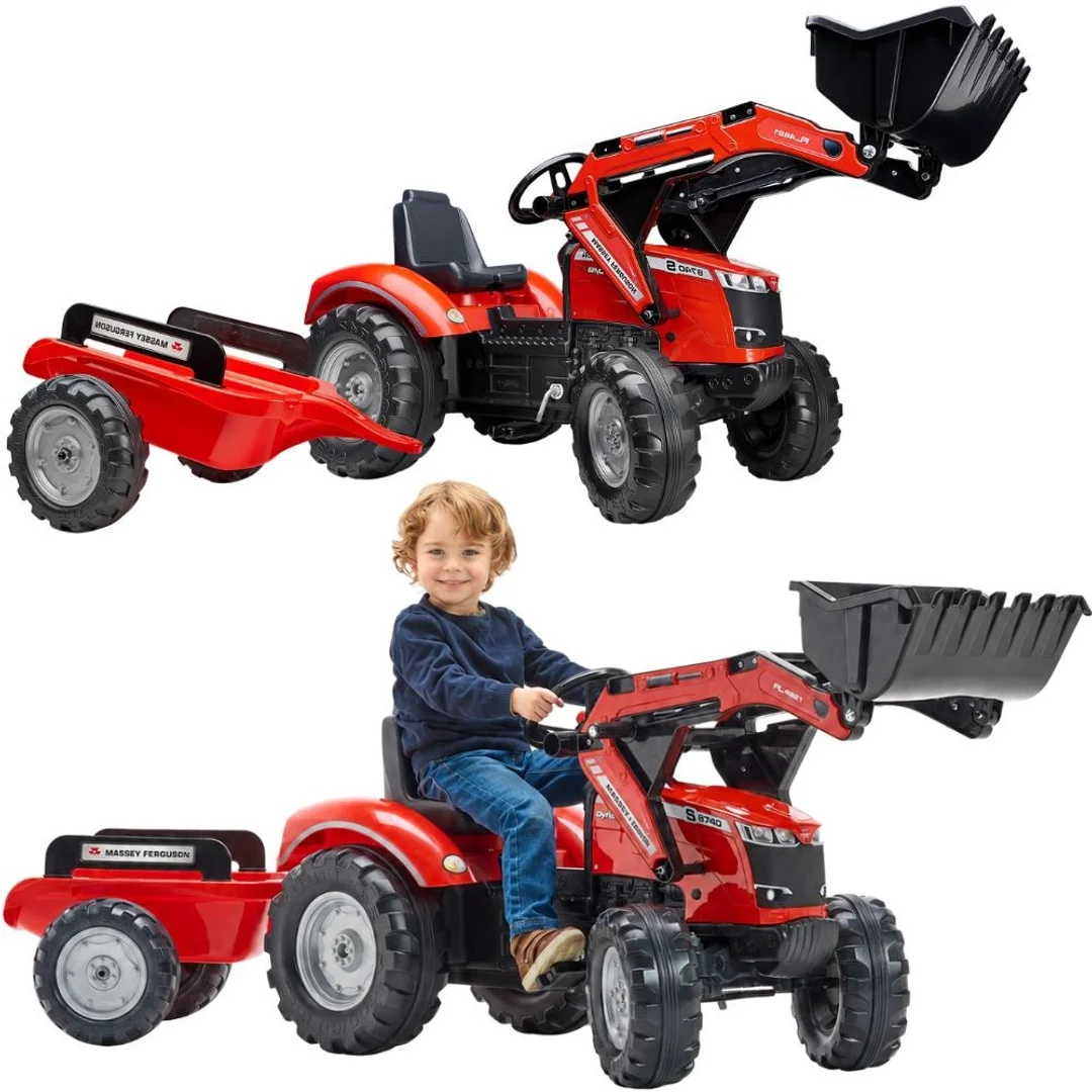 FALK Traktor Na Pedały Massey Łyżka Przyczepa