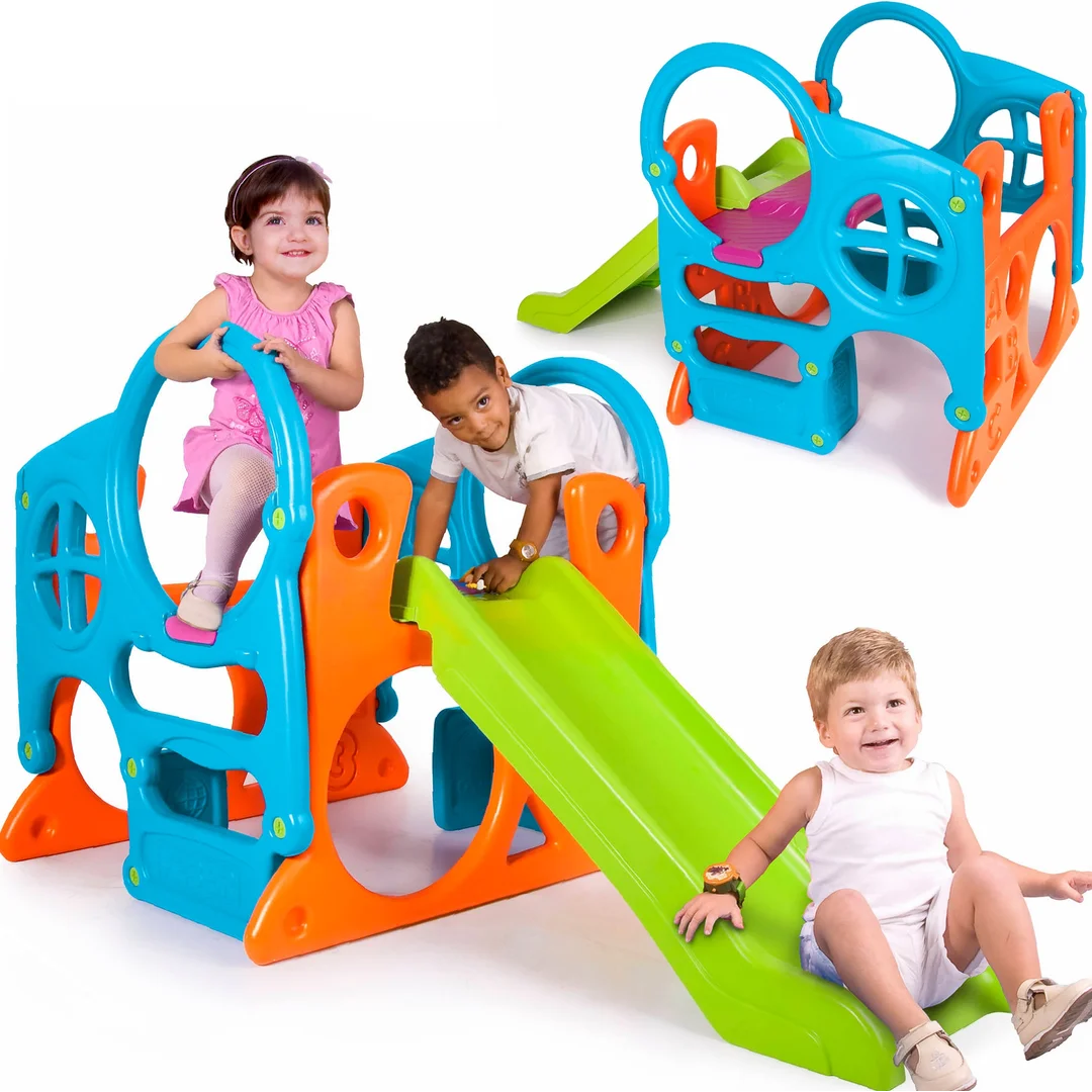 FEBER Duży Plac Zabaw Activity Center Zjeżdżalnia Ścianka Wspinaczkowa Kształty