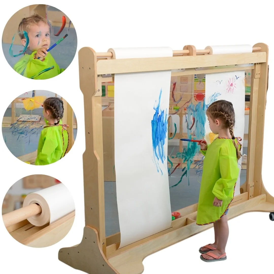 MASTERKIDZ Ogromna Drewniana Sztaluga Okienna Do Malowania