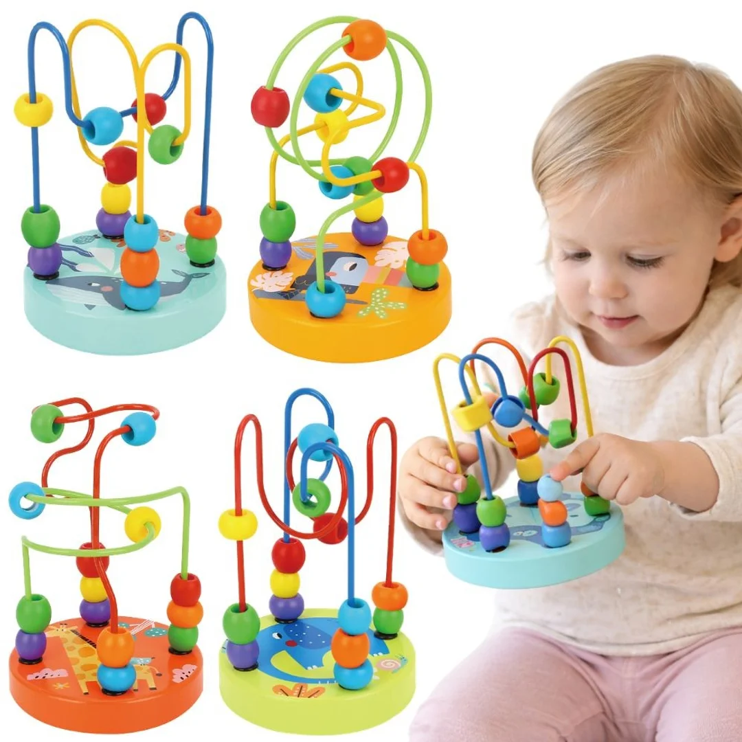 TOOKY TOY Drewniana Edukacyjna Pętla Motoryczna Labirynt Przeplatanka
