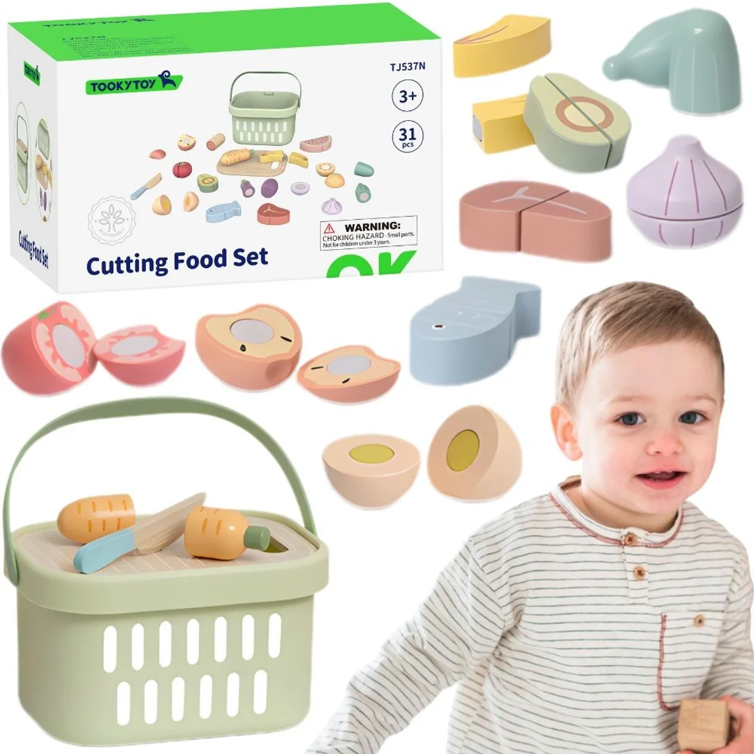 TOOKY TOY Drewniany Zestaw Żywność Warzywa Owoce