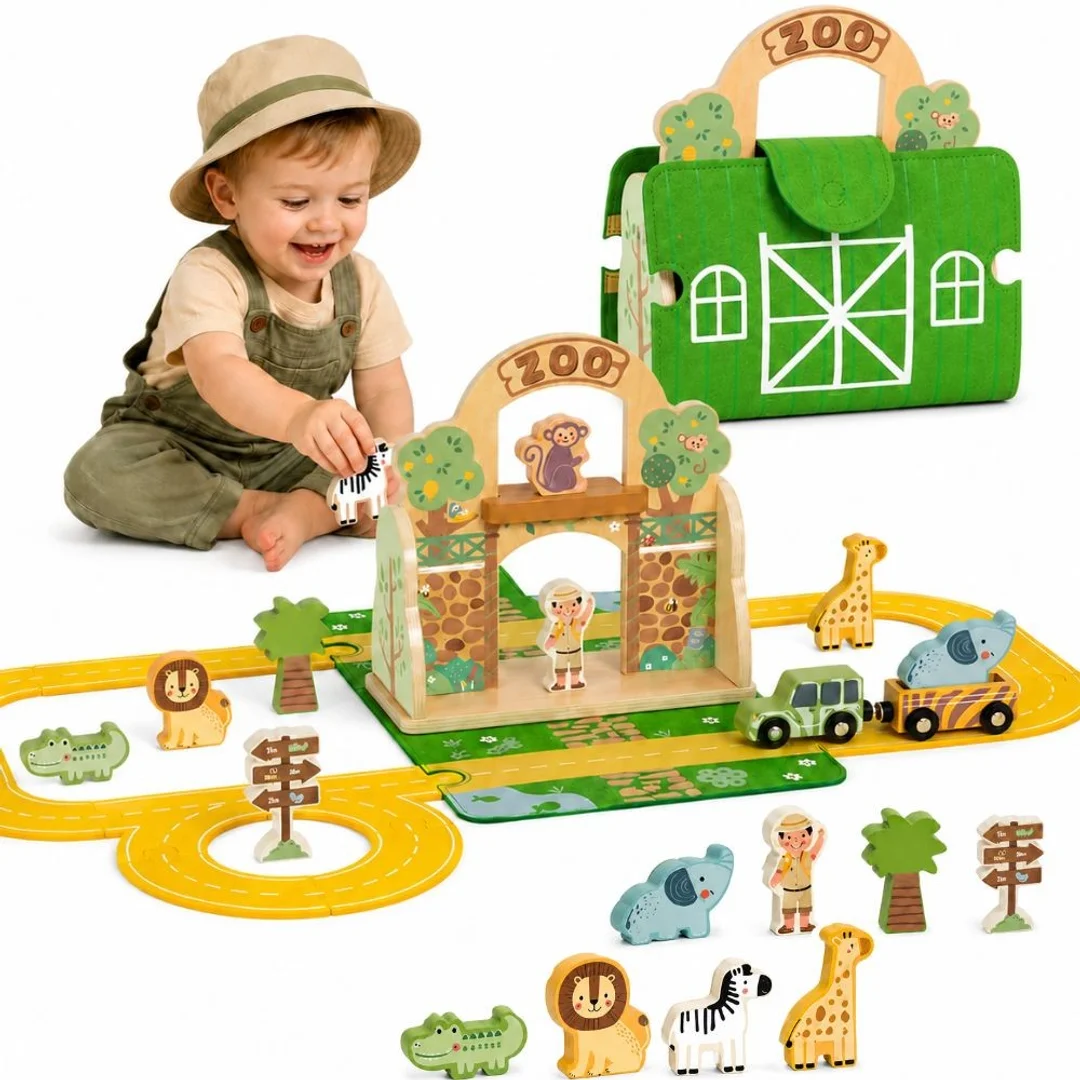 TOOKY TOY Zestaw Mini ZOO Przenośny Zestaw Torba Zwierzęta