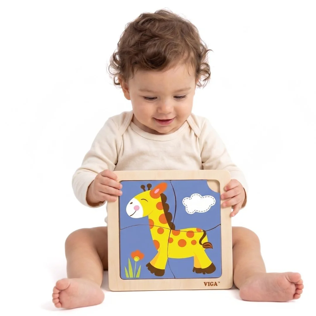 VIGA Drewniane Puzzle Układanka Edukacyjna Montessori