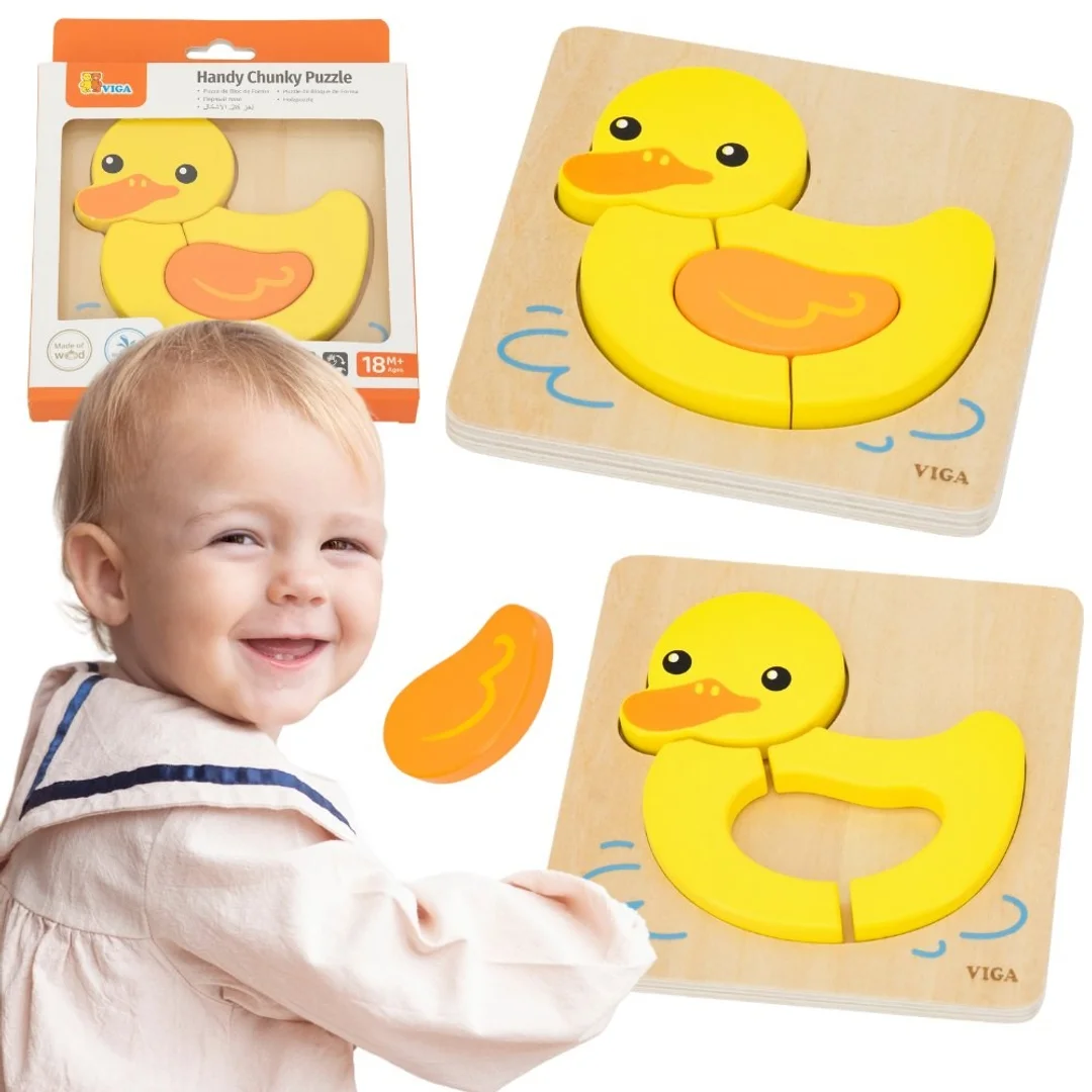 VIGA Drewniane Puzzle Urocza Kaczuszka