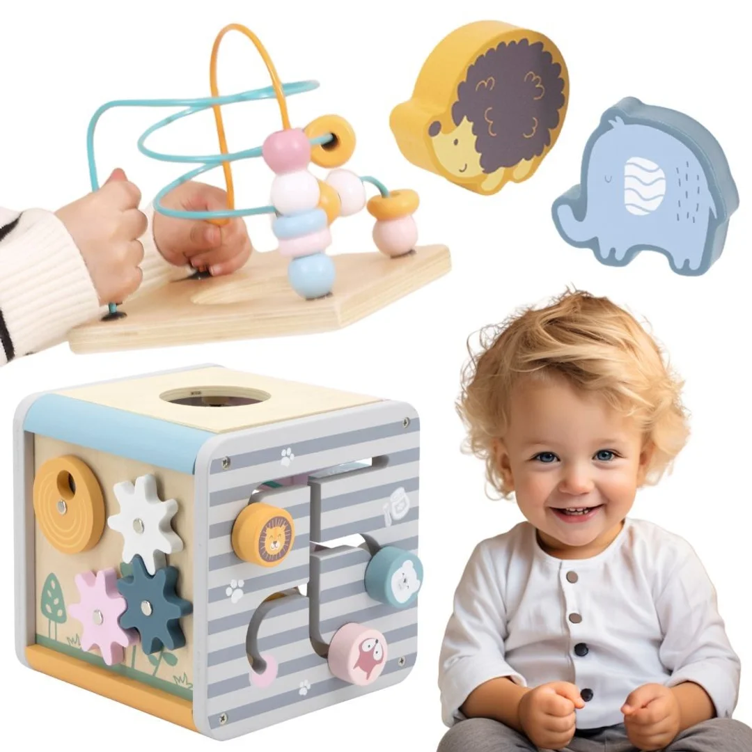 VIGA PolarB Activity Box Drewniane Edukacyjne Centrum kostka
