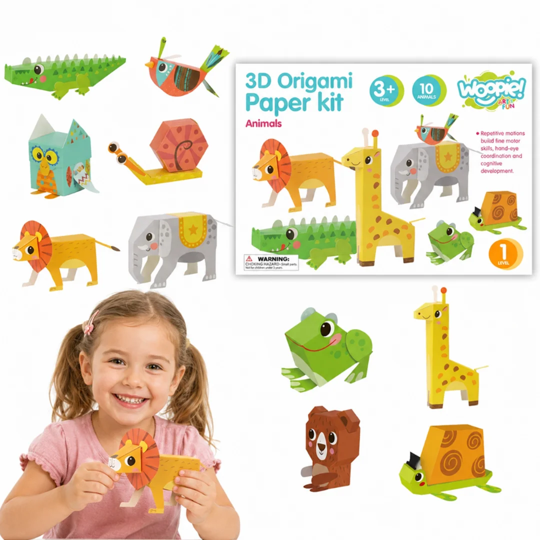 WOOPIE ART&FUN Zestaw Kreatywny Origami 3D Zrób to Sam 10 Zwierzaków