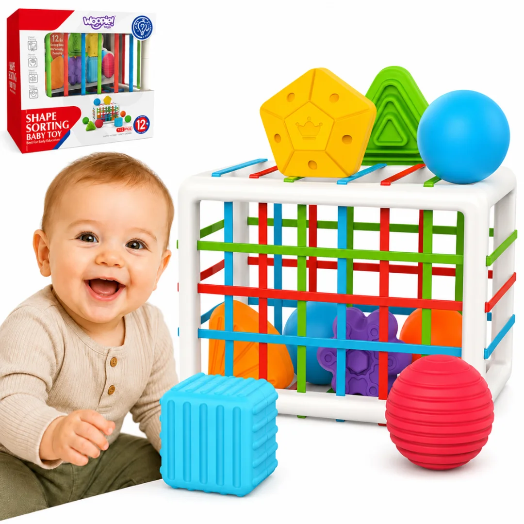 WOOPIE BABY Elastyczna Kostka Sensoryczna Sorter dla Dzieci Kolorowe