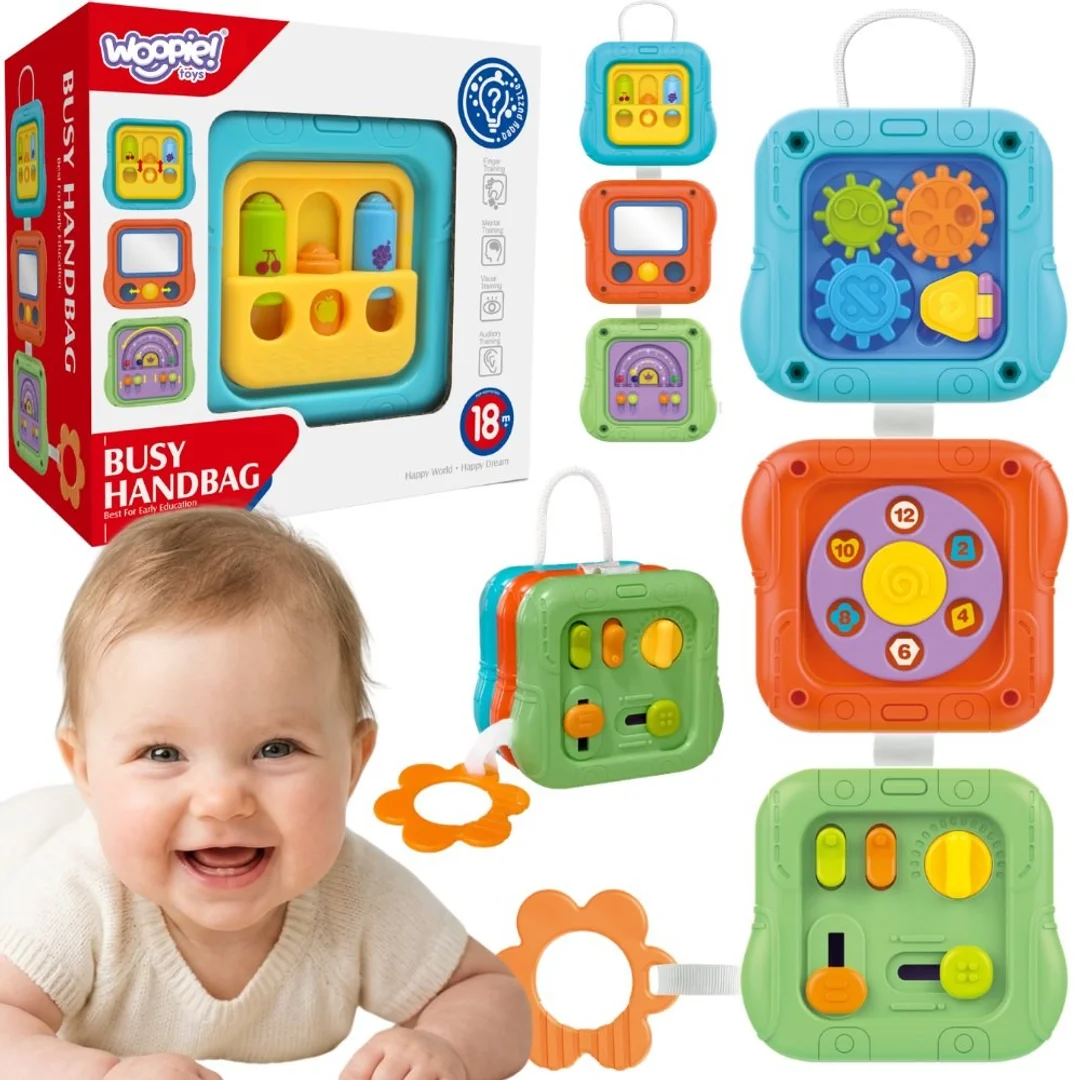 WOOPIE BABY Kostka Sensoryczna Manipulacyjna Edukacyjna Zabawka Interaktywna