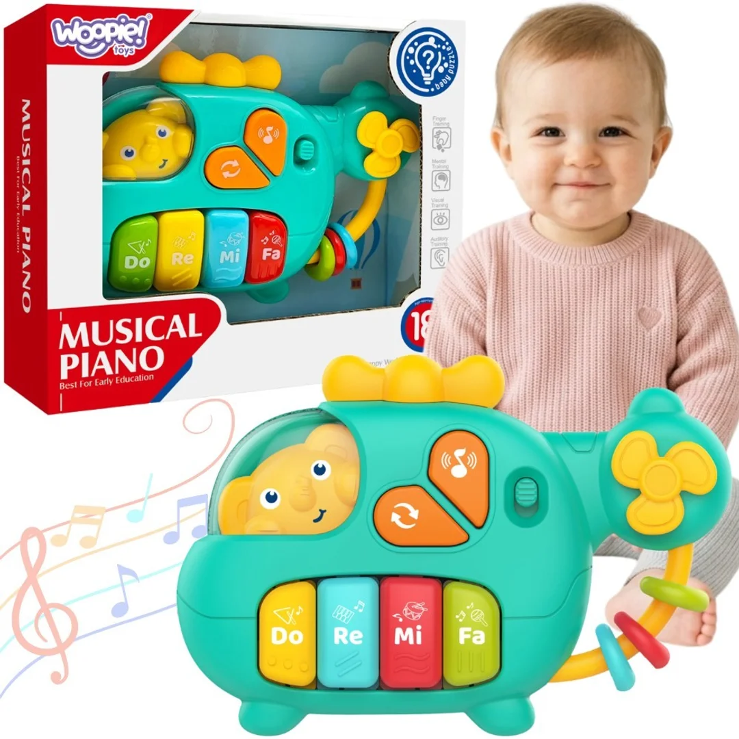 WOOPIE BABY Pianinko Interaktywne Helikopter Słoń Muzyczne