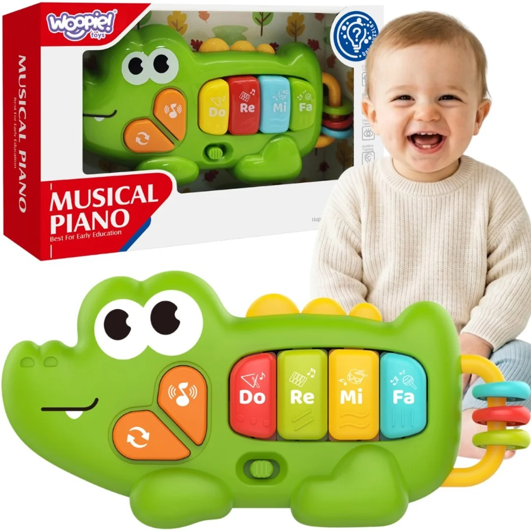 WOOPIE BABY Pianinko Interaktywne Krokodyl Organki Muzyczne Dźwięki