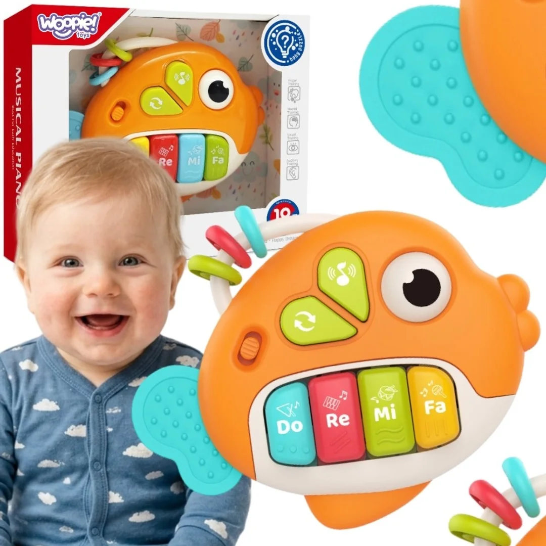 WOOPIE BABY Pianinko Interaktywne Rybka Organki Muzyczne Dźwięki