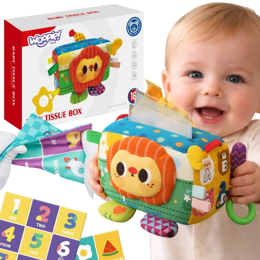 WOOPIE BABY Zabawka sensoryczna „Pudełeczko chusteczek”