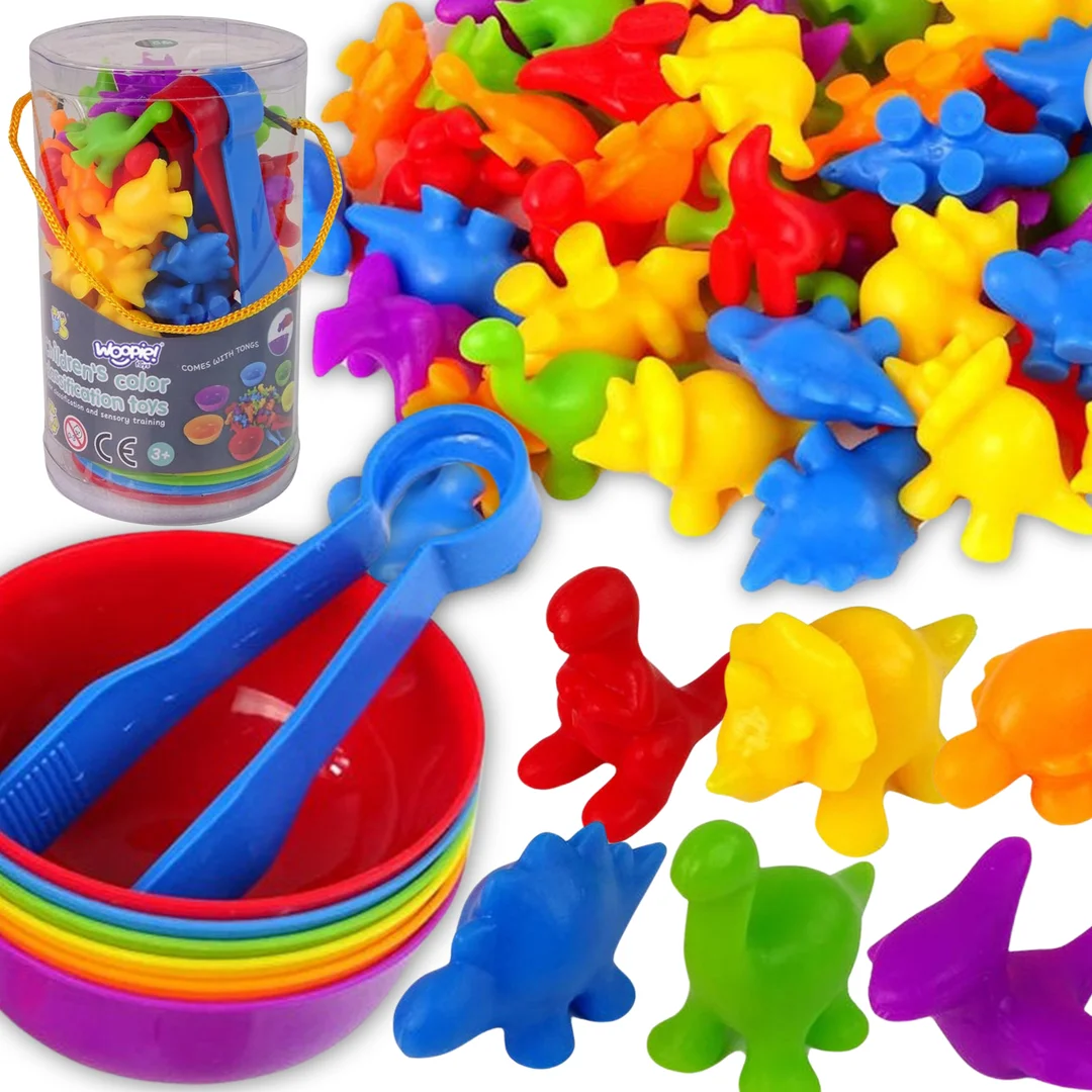 WOOPIE Gra Edukacyjna Montessori Sorter Kolorów Dinozaury