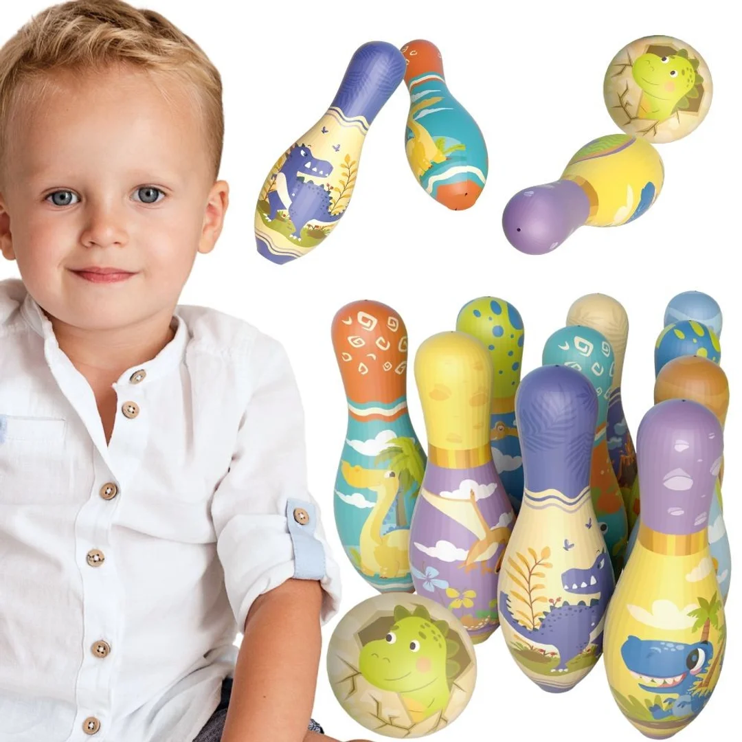 WOOPIE Gra Zręcznościowa Kręgle Miękkie Soft Dinozaury