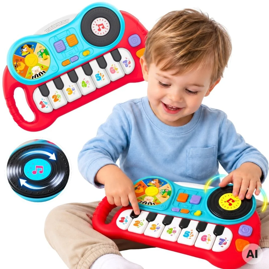 WOOPIE Interaktywne Pianinko dla Dzieci Mały DJ Organki Edukacyjne Dźwięki