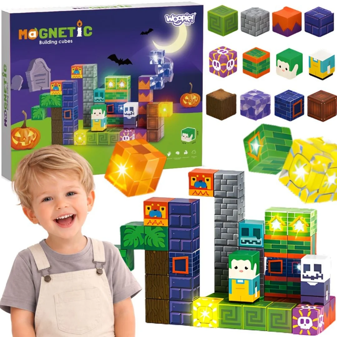 WOOPIE Klocki Magnetyczne Świecące Halloween